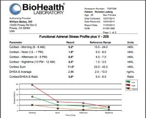 Biohealth Cortisol Graph